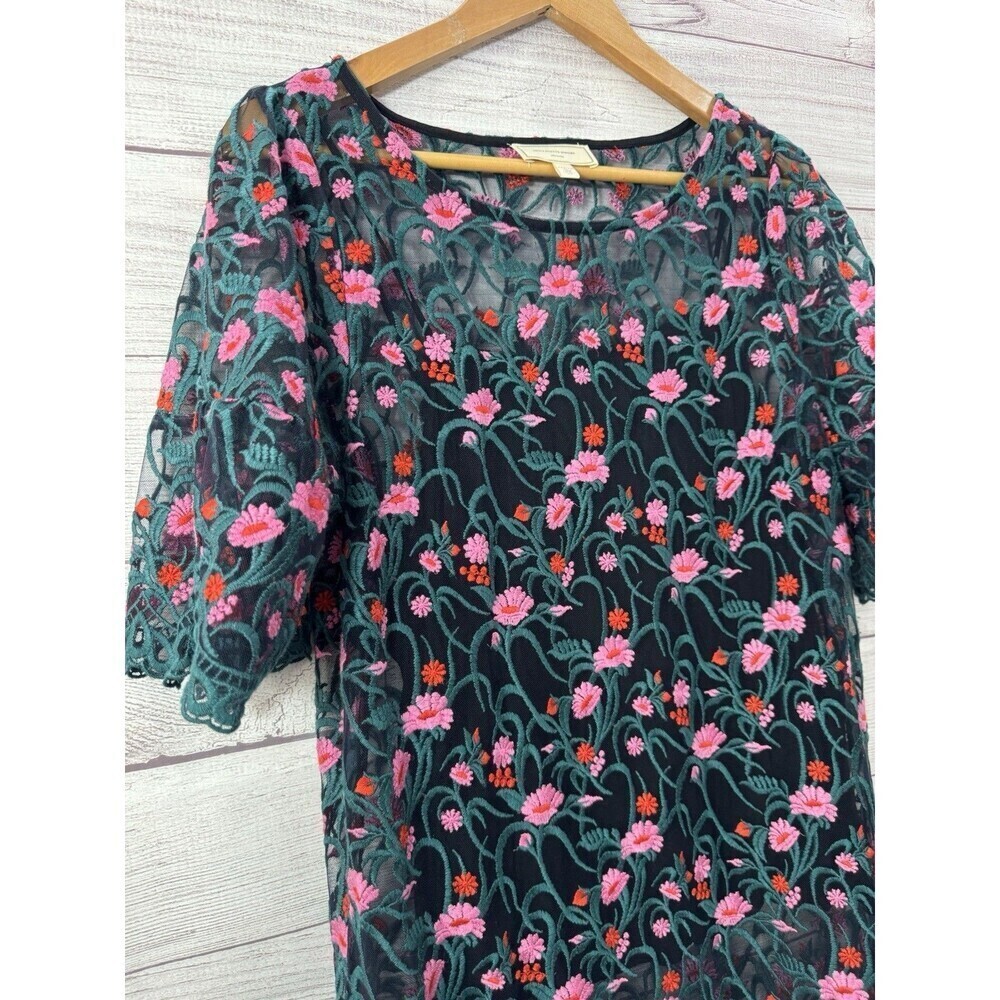 Anthropologie Moulinette Soeurs Flower Embroidered Summer Dress Size MEDIUM - Picture 5 of 11